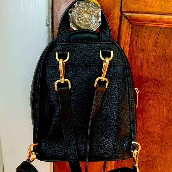 micheal kors mini leather black backpack, like-new condition. - Picture 2 of 5